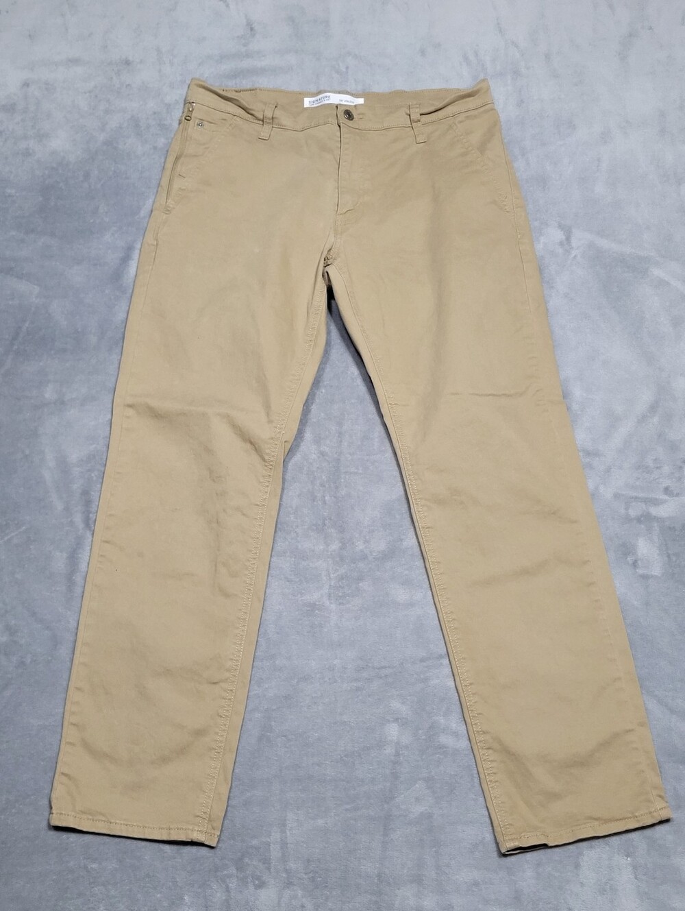 Signature Levi Strauss & Co Pants Mens 34x32 Khaki S67 Athletic Fit Chino Casual